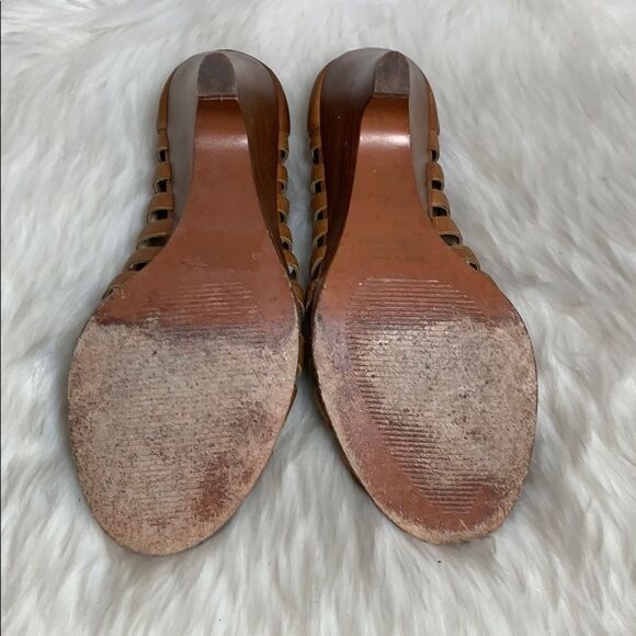 MICHAEL Michael Kors Leather Peep Toe Heel Sz 7 - Picture 6 of 7
